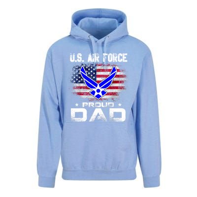 U S Airforce Proud Dad With American Flag Funny Gift Veteran Great Gift Unisex Surf Hoodie