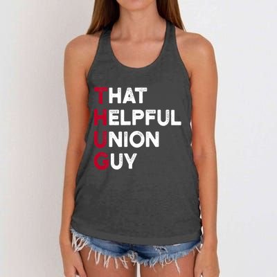 Union Strong and Solidarity - Union Thug Women's Knotted Racerback Tank