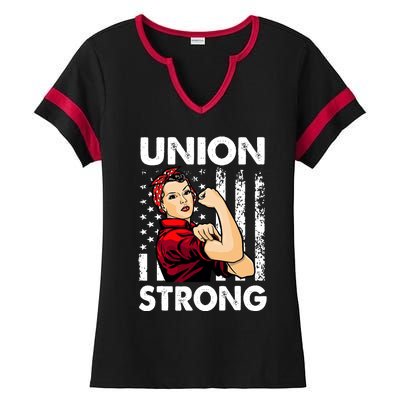 Union Strong And Solidarity Union Proud Labor Day Ladies Halftime Notch Neck Tee