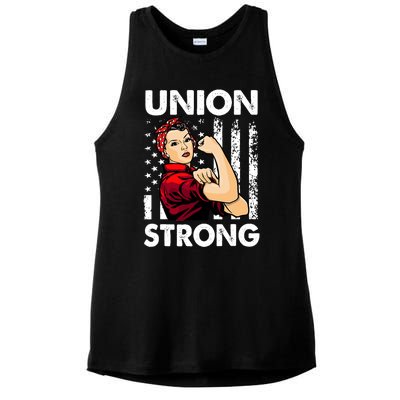 Union Strong And Solidarity Union Proud Labor Day Ladies PosiCharge Tri-Blend Wicking Tank