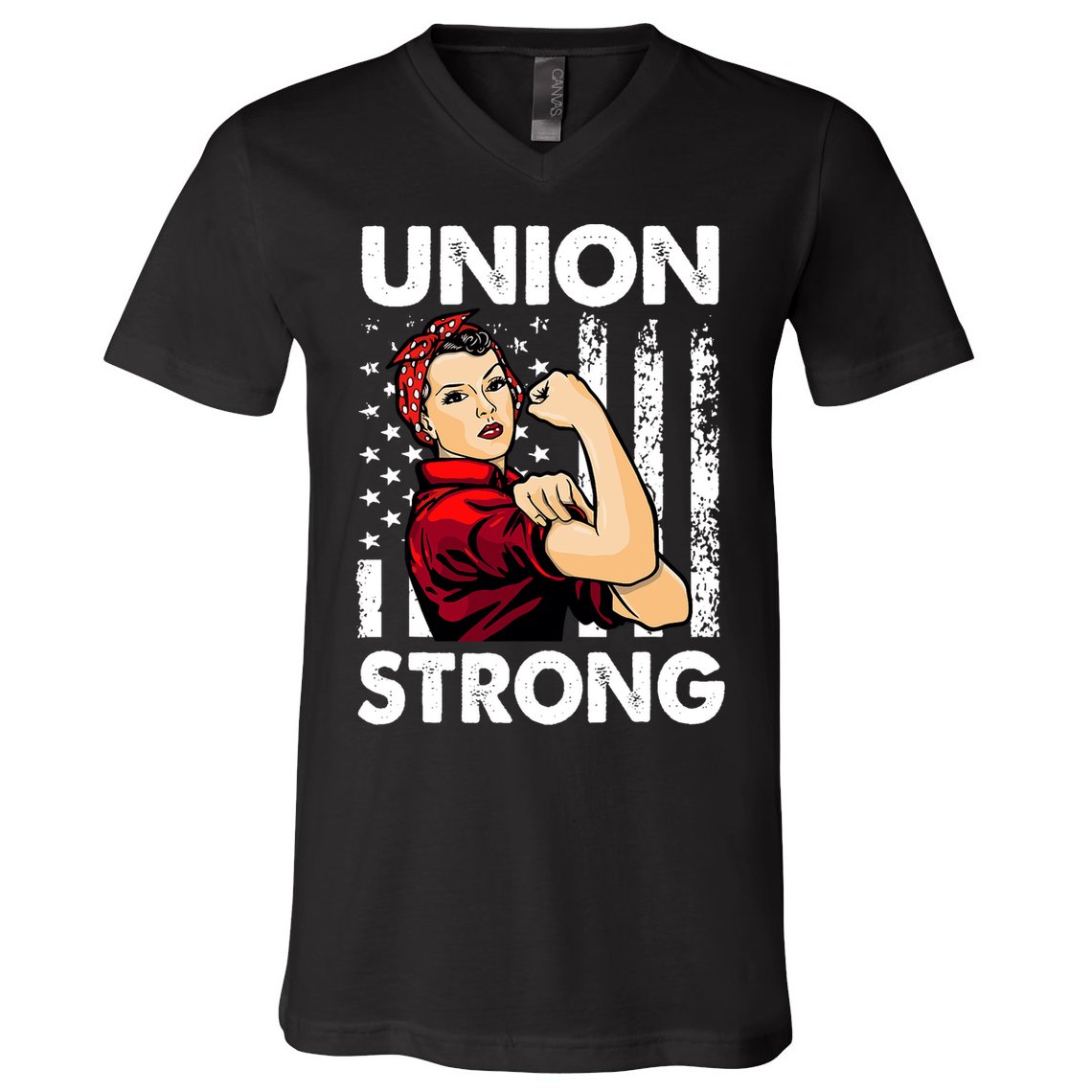 Union Strong And Solidarity Union Proud Labor Day V-Neck T-Shirt