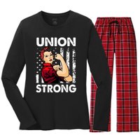 Union Strong And Solidarity Union Proud Labor Day Women's Long Sleeve Flannel Pajama Set 