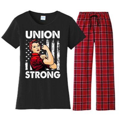 Union Strong And Solidarity Union Proud Labor Day Women's Flannel Pajama Set