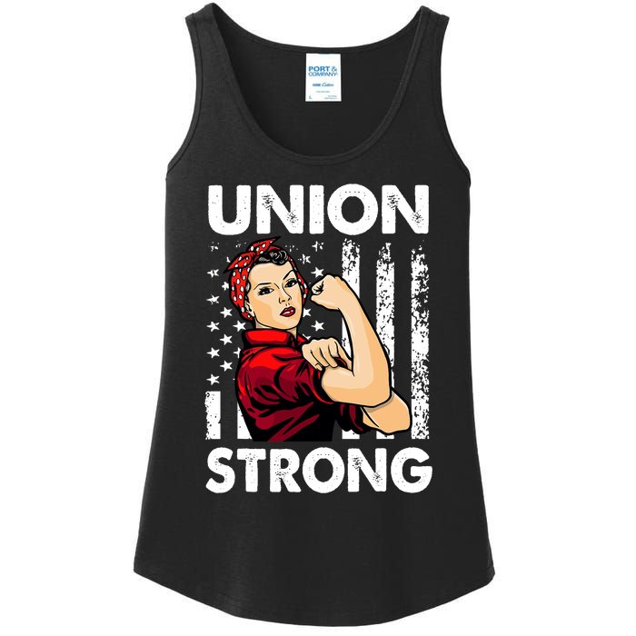 Union Strong And Solidarity Union Proud Labor Day Ladies Essential Tank