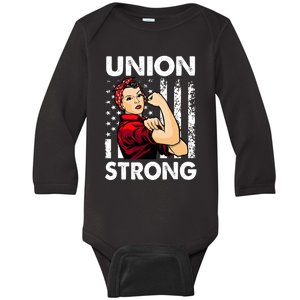 Union Strong And Solidarity Union Proud Labor Day Baby Long Sleeve Bodysuit