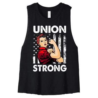 Union Strong And Solidarity Union Proud Labor Day Women's Racerback Cropped Tank