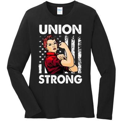 Union Strong And Solidarity Union Proud Labor Day Ladies Long Sleeve Shirt