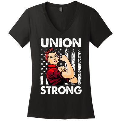 Union Strong And Solidarity Union Proud Labor Day Women's V-Neck T-Shirt