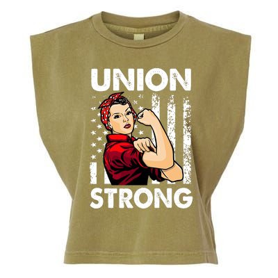 Union Strong And Solidarity Union Proud Labor Day Garment-Dyed Women's Muscle Tee