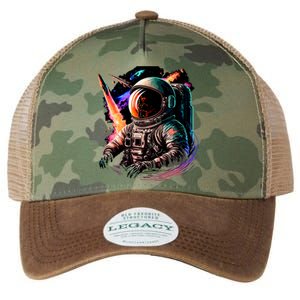 United States Astronaut With Rockets Legacy Tie Dye Trucker Hat