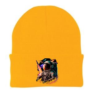 United States Astronaut With Rockets Knit Cap Winter Beanie