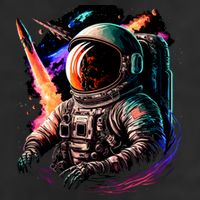 United States Astronaut With Rockets 7 Panel Mesh Trucker Snapback Hat