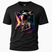 United States Astronaut With Rockets Cooling Performance Crew T-Shirt