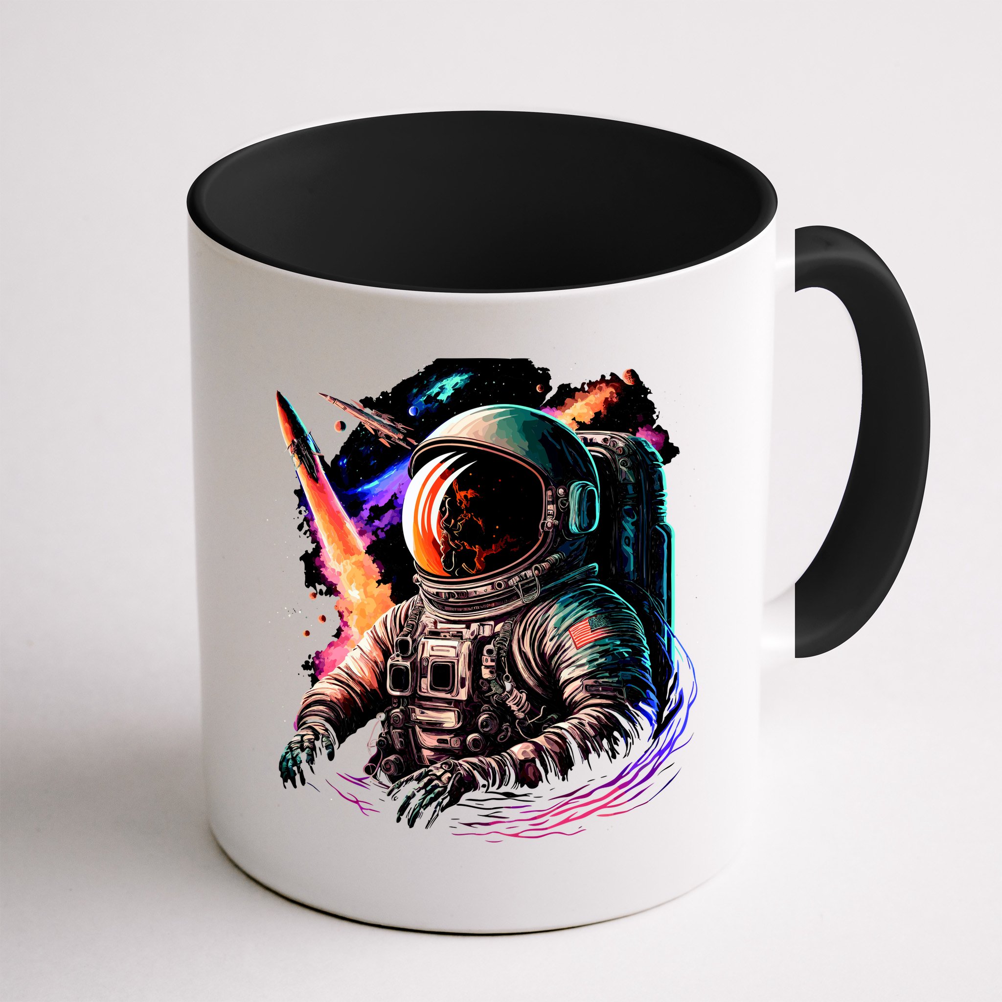 United States Astronaut With Rockets Mug
