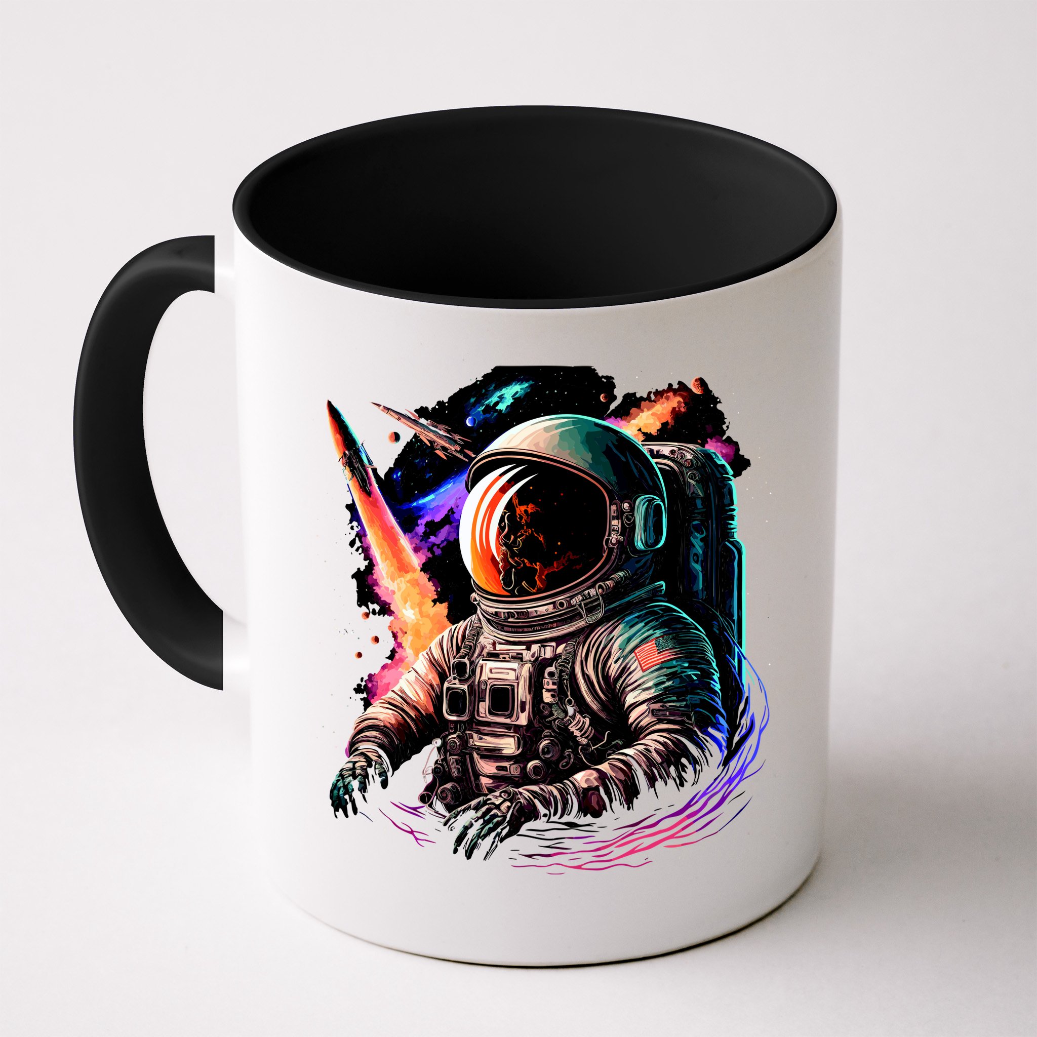 United States Astronaut With Rockets Mug