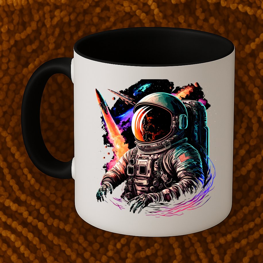 United States Astronaut With Rockets Mug