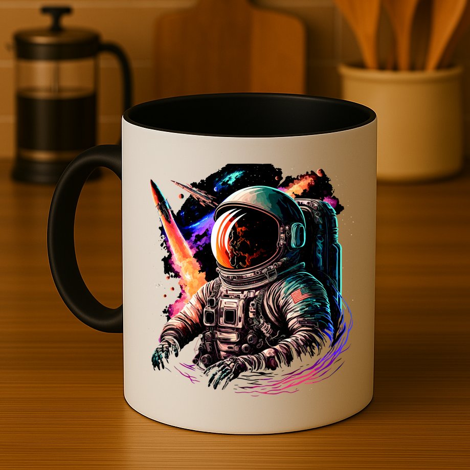 United States Astronaut With Rockets Mug