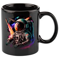 United States Astronaut With Rockets 11oz C Handle Ceramic Mug