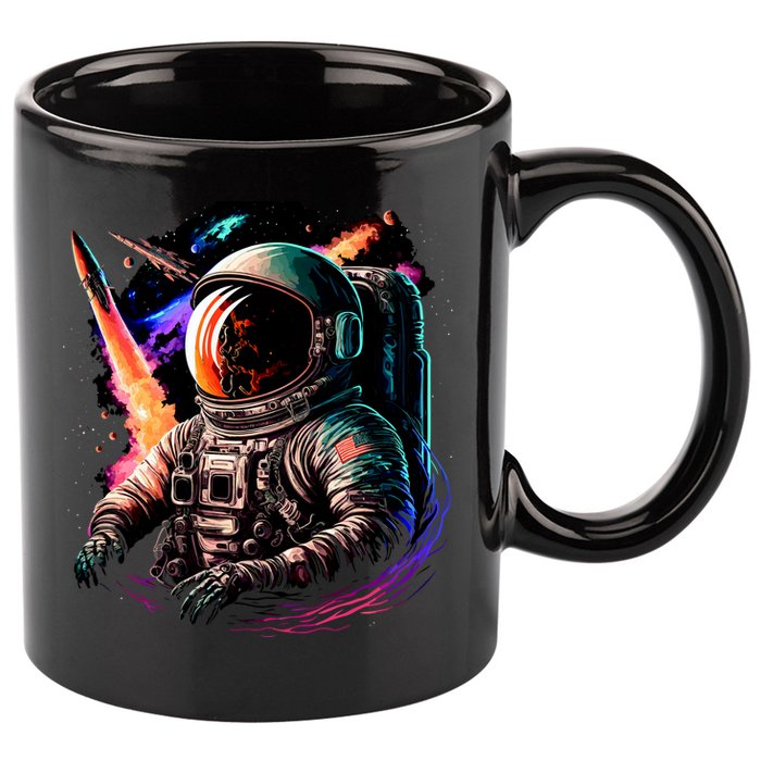 United States Astronaut With Rockets 11oz C Handle Ceramic Mug