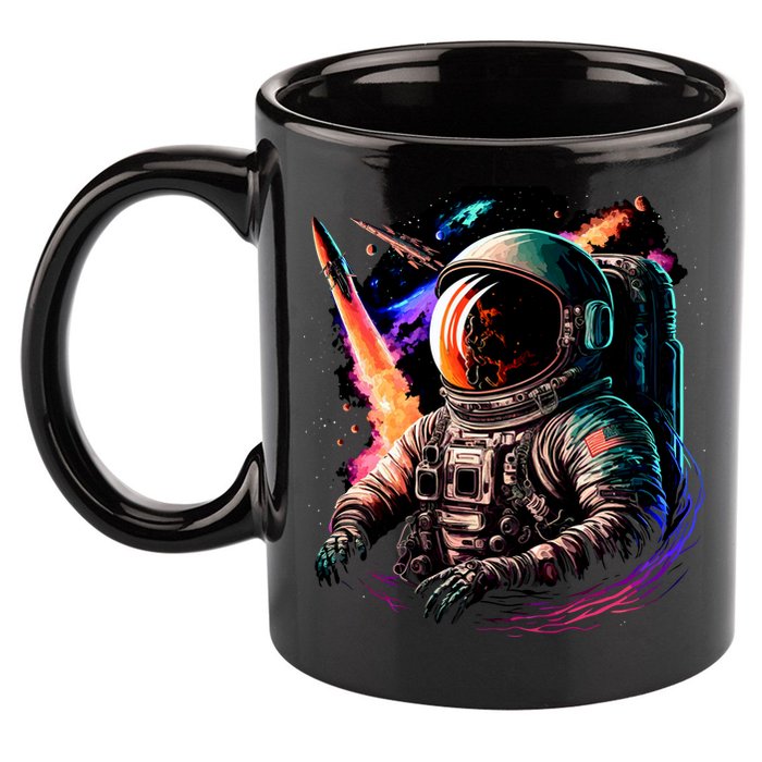 United States Astronaut With Rockets 11oz C Handle Ceramic Mug