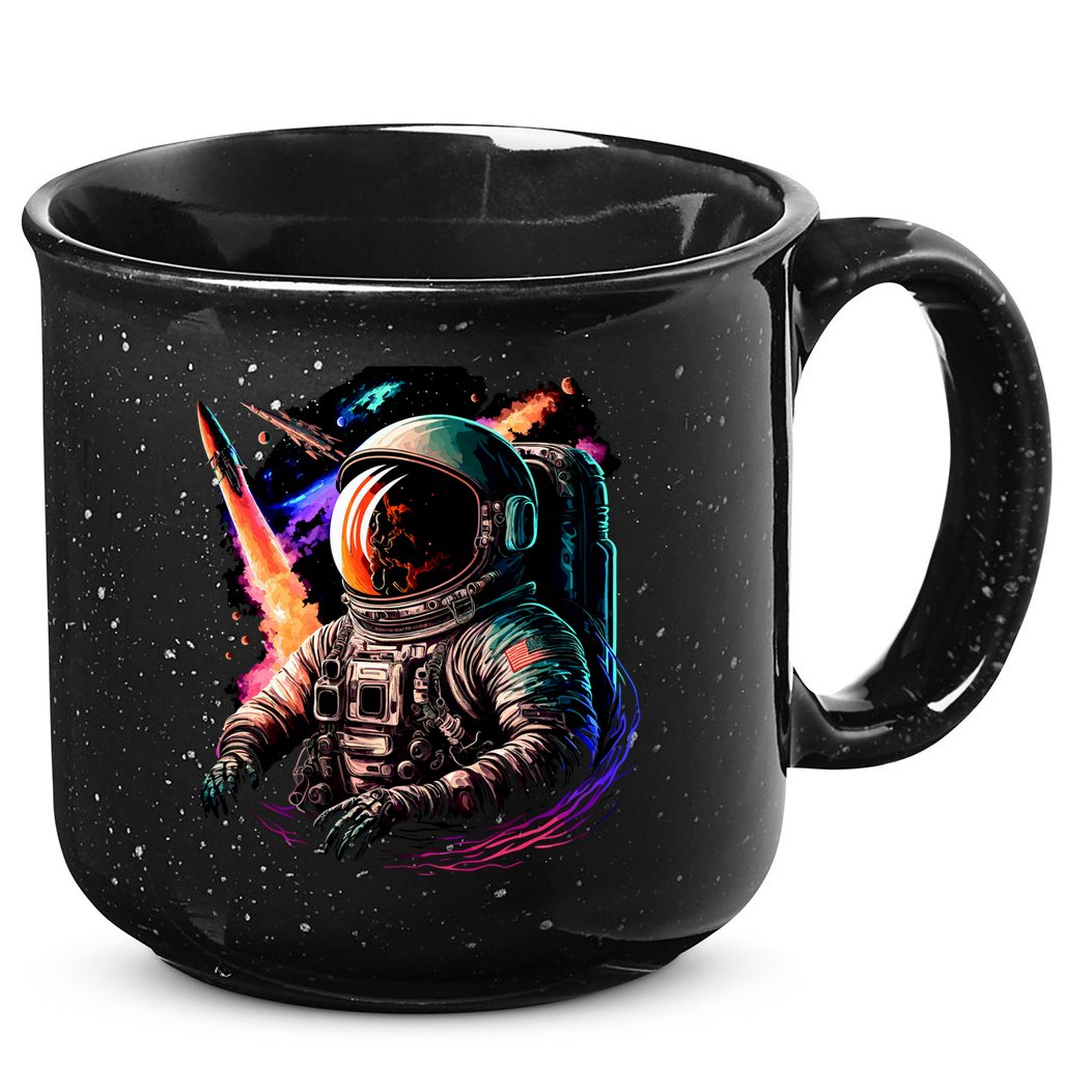 United States Astronaut With Rockets 15oz Campfire Ceramic Mug