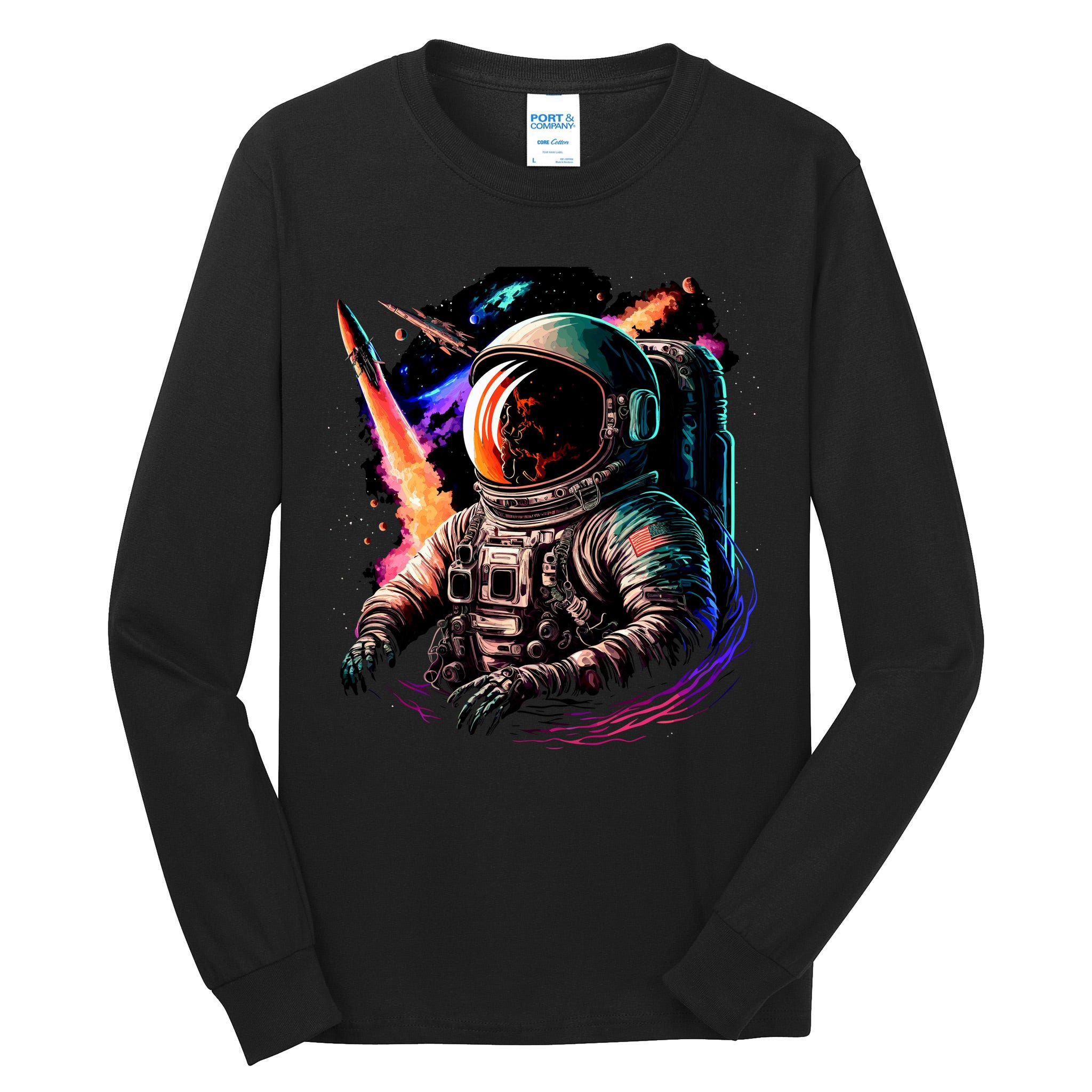 United States Astronaut With Rockets Tall Long Sleeve T-Shirt