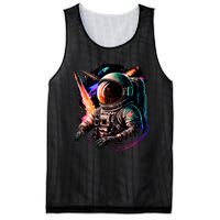 United States Astronaut With Rockets Mesh Reversible Basketball Jersey Tank