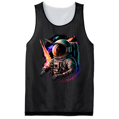 United States Astronaut With Rockets Mesh Reversible Basketball Jersey Tank