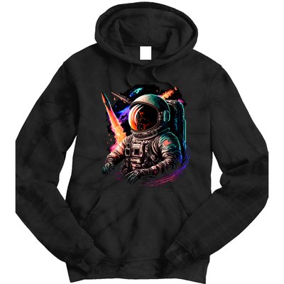 United States Astronaut With Rockets Tie Dye Hoodie