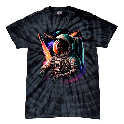 United States Astronaut With Rockets Tie-Dye T-Shirt