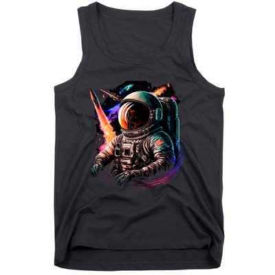 United States Astronaut With Rockets Tank Top