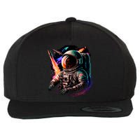 United States Astronaut With Rockets Wool Snapback Cap