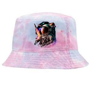 United States Astronaut With Rockets Tie-Dyed Bucket Hat