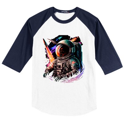 United States Astronaut With Rockets Baseball Sleeve Shirt