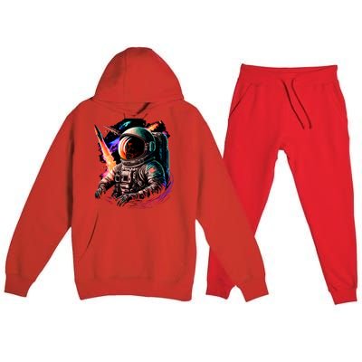 United States Astronaut With Rockets Premium Hooded Sweatsuit Set