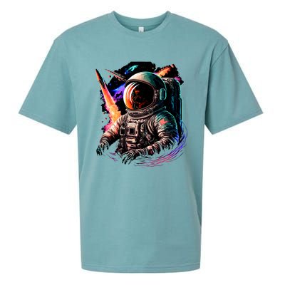 United States Astronaut With Rockets Sueded Cloud Jersey T-Shirt