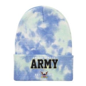 U S Army Est 1775 Military Font Freedom Eagle Logo V2 Gift Tie Dye 12in Knit Beanie