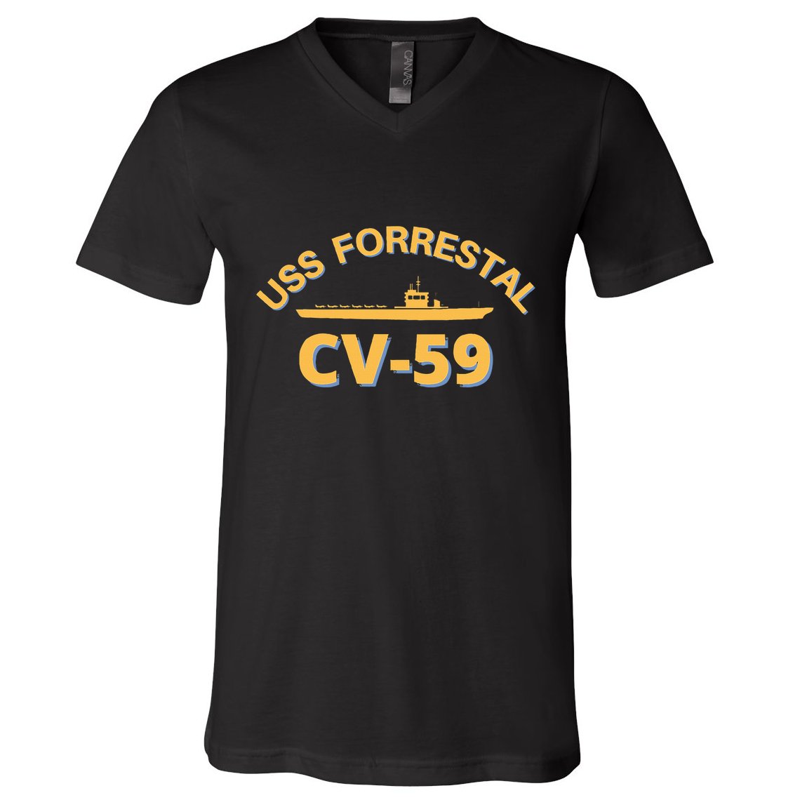 United States Aircraft Carrier Cv59 Uss Forrestal V-Neck T-Shirt