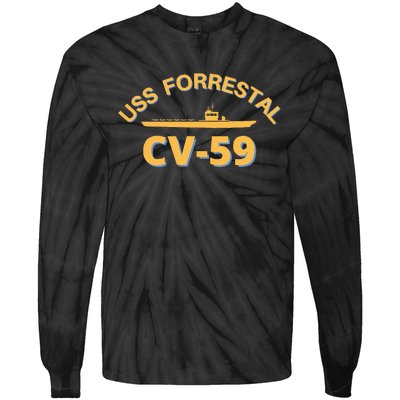 United States Aircraft Carrier Cv59 Uss Forrestal Tie-Dye Long Sleeve Shirt