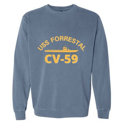 United States Aircraft Carrier Cv59 Uss Forrestal Garment-Dyed Sweatshirt