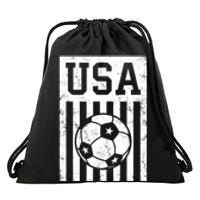 USA Soccer American Flag Soccer Fan Drawstring Bag