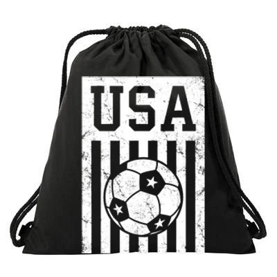 USA Soccer American Flag Soccer Fan Drawstring Bag