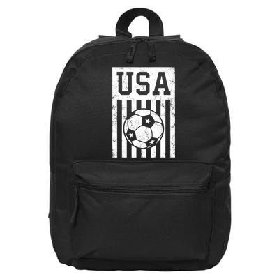 USA Soccer American Flag Soccer Fan 16 in Basic Backpack