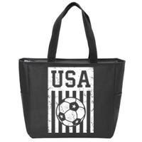 USA Soccer American Flag Soccer Fan Zip Tote Bag