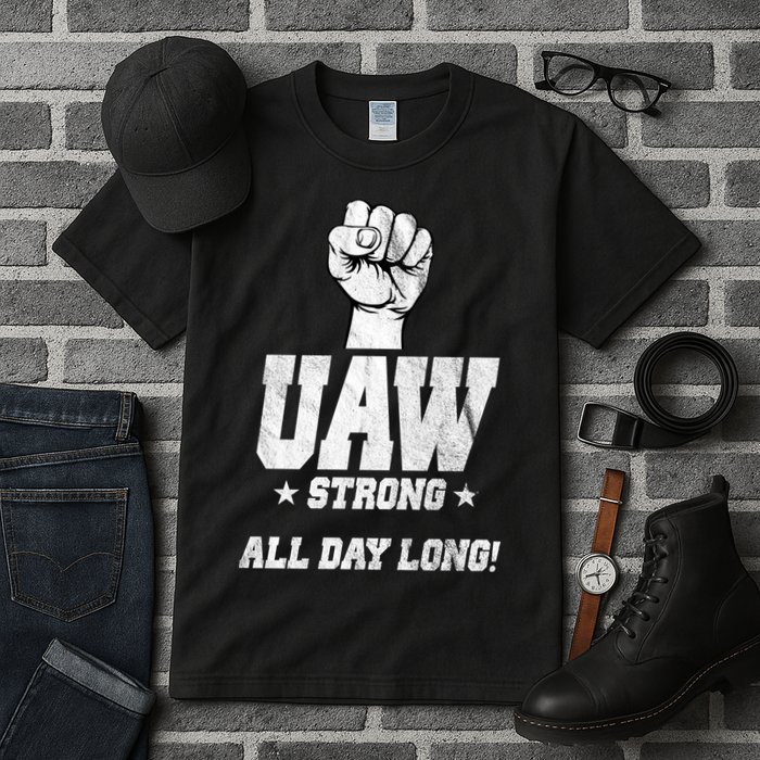Uaw Strong All Day Long United Auto Workers Tall T-Shirt