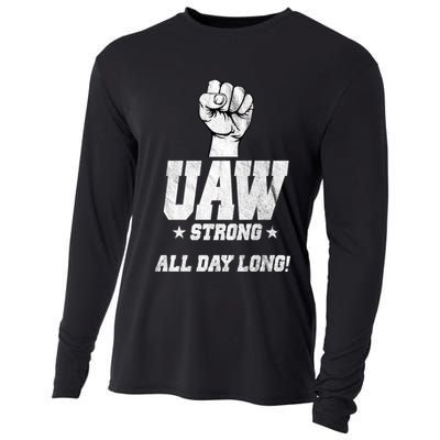 Uaw Strong All Day Long United Auto Workers Cooling Performance Long Sleeve Crew