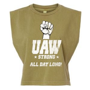 Uaw Strong All Day Long United Auto Workers Garment-Dyed Women's Muscle Tee