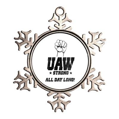 Uaw Strong All Day Long United Auto Workers Metallic Star Ornament