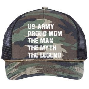 U S Army Proud Mom The The Myth The Legend Gift Retro Rope Trucker Hat Cap