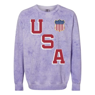 USA Soccer American Team Jersey Colorblast Crewneck Sweatshirt